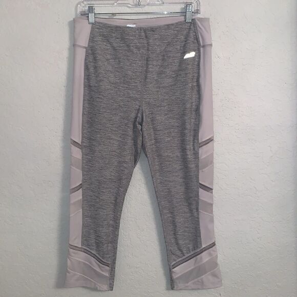 Avia Actiwear Mesh Cutout Details Gray Capri Leggings Size L - Picture 1 of 13